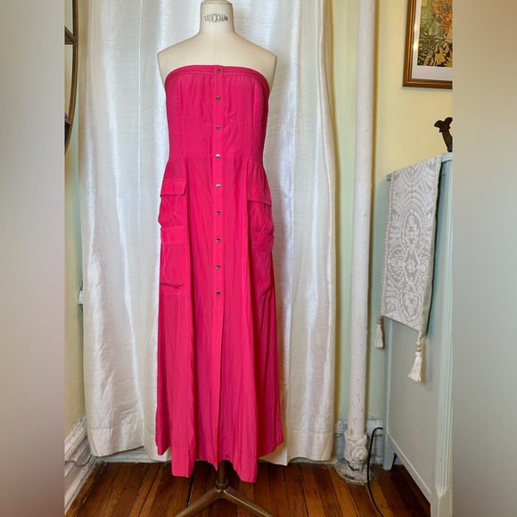 Ramy Brook Blair Strapless Smocked Midi Dress *NWT* - Picture 5 of 6